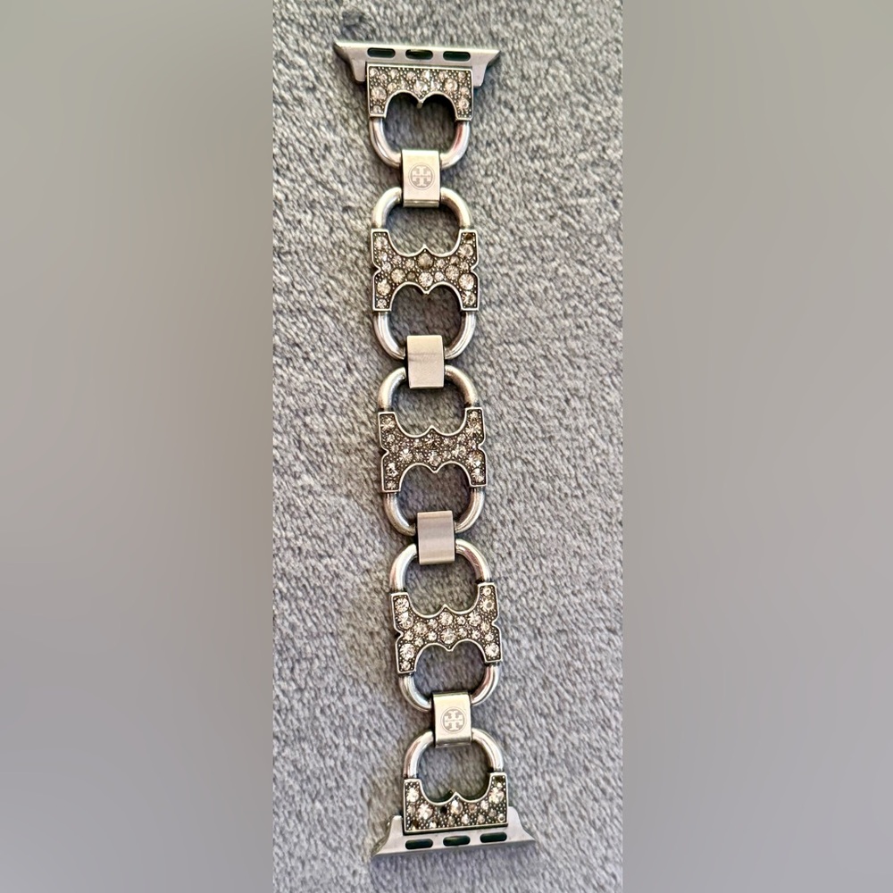 Rare!! Tory Burch Double T Pave Apple Watch Band